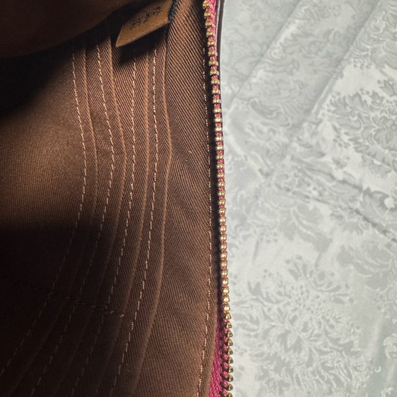 Coach Signature Brown and Pink Wristlet - Picture 5 of 5